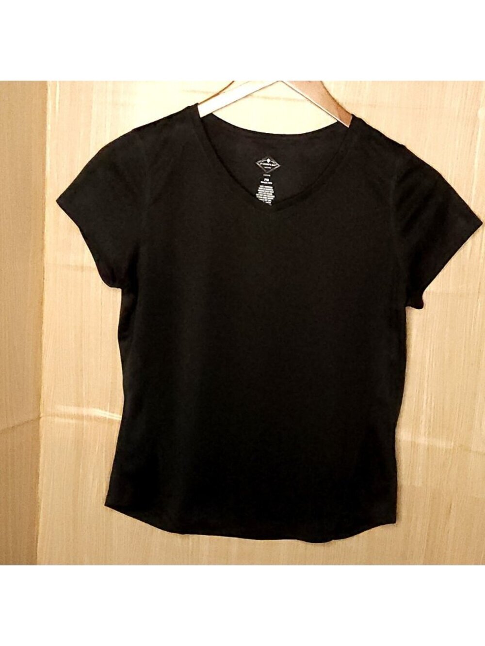 St. John's Bay Womens Petite Dark Grey Short Sleeve Athletic Top MP
